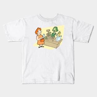 Woman And Cashier Kids T-Shirt